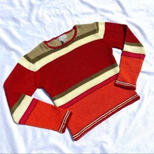 Vintage Crochet Striped Sweater